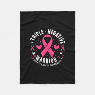 Triple Negative Warrior Pink Heart Borstkanker A Fleece Deken
