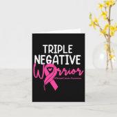 Triple Negative Warrior Pink Ribbon Breast Cancer Kaart (Gele Bloem)