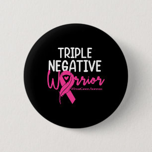 Triple Negative Warrior Pink Ribbon Breast Cancer Ronde Button 5,7 Cm