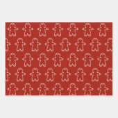 Triple Pack Red Gingerbread Heren Inpakpapier Vel (Voorkant 3)