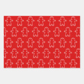 Triple Pack Red Gingerbread Heren Inpakpapier Vel (Voorkant 2)