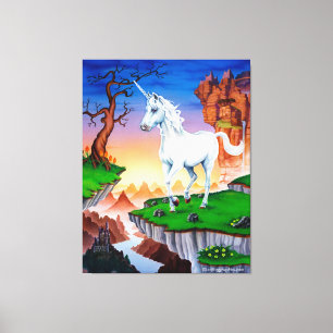Triple panel gerekt canvas fantasy Unicorn