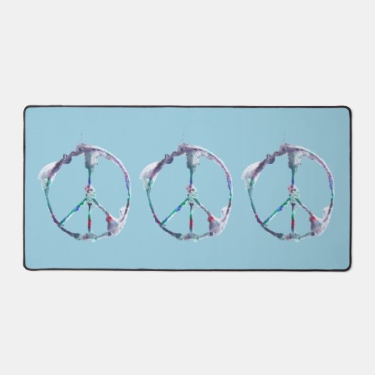 Triple Peace Waterverf Pastel Pattern Desk Mats Bureaumat (Voorkant)