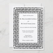 Triple perlé Foral Bordure Invitations de mariage (Devant)