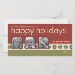 Triple Photo Familie Kerstkaart