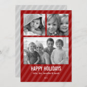 Triple Photo Holiday Kaart (Voorkant / Achterkant)