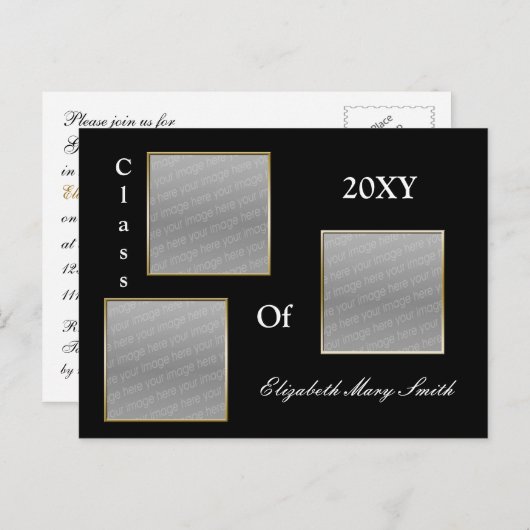 TRIPLE PHOTO or Graduation Invitation (Devant / Derrière)