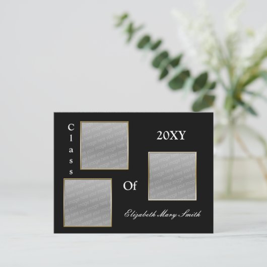 TRIPLE PHOTO or Graduation Invitation (Debout devant)