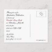 TRIPLE PHOTO rouge Graduation Invitation (Dos)