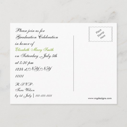 TRIPLE PHOTO vert Graduation Invitation (Dos)