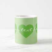 Triple Printemps Vert Coeurs Café Mug (Centre)
