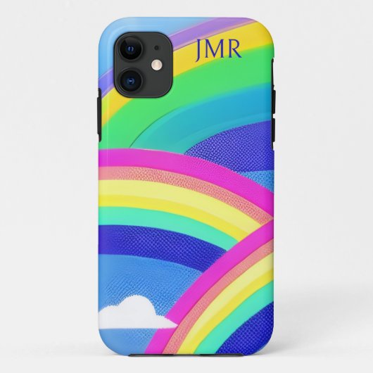 Triple Rainbows in de Sky Monogram Case-Mate iPhone Case (Achterkant)