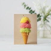 Triple Scoop Delft - Carte postale Ice Cream Cone (Debout devant)