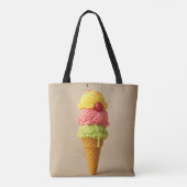 Triple Scoop Delight – Ice Cream All-Over Canvas t Draagtas (Achterkant)