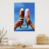 Triple Scoop Ice Cream Cones Poster (Keuken)