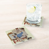 Triple Self-Portrait Glazen Onderzetter (Schuin)