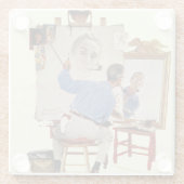 Triple Self-Portrait Glazen Onderzetter (Achterkant)