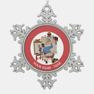 Triple Self-Portrait Tin Sneeuwvlok Ornament