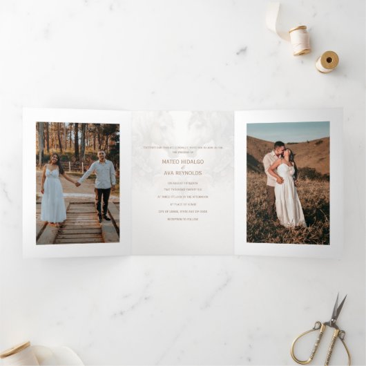 Triple spécial Ajouter un Faire-part de mariage ph (Intérieur)