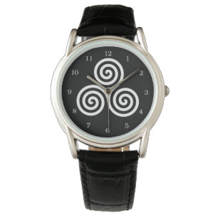 Triple spiral Live Love Laugh White Horloge