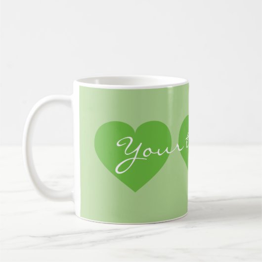 Triple Spring Green Hearts Coffee Mok (Links)