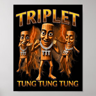 Triple T Tung Tung Tung Sahur-memes voor jongens e Poster