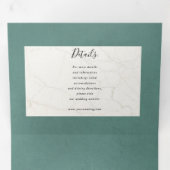 triple texturé turquoise floral tout en un mariage (Intérieur en premier)