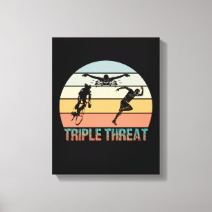 Triple Threat - Triathlon Sunset Canvas Afdruk