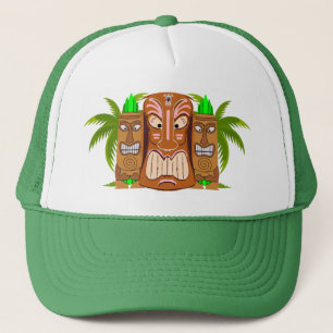 Triple Tiki Palm Tree Trucker Hat Trucker Pet