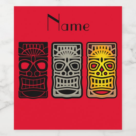 Triple Tiki sculptures Thunder_Cove Wijn Etiket (Enkel label)