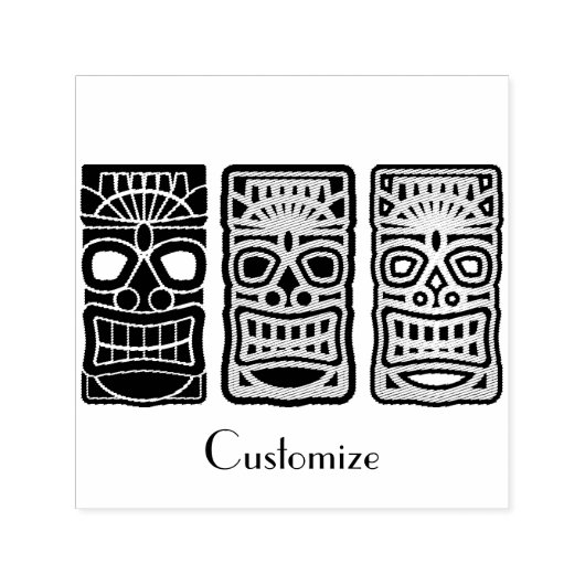 Triple Tiki sculptures Thunder_Cove Zelfinktende Stempel (Design)