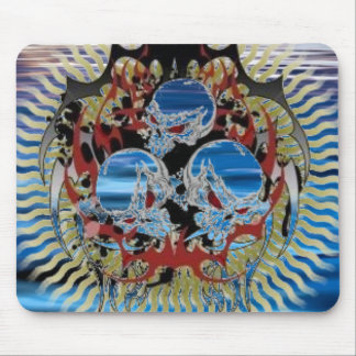 Triple Tribal Scary Ocean Skulls Mousepad Custom Muismat
