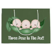 Triplé trois pois sac de baby shower (Devant)