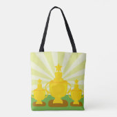Triple Trophy Custom Cartoon Fun Art Tote Bag (Achterkant)