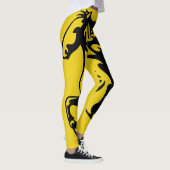 Triple Yellow Pony Horse Bronco Stallion Lineart Leggings (Rechts)