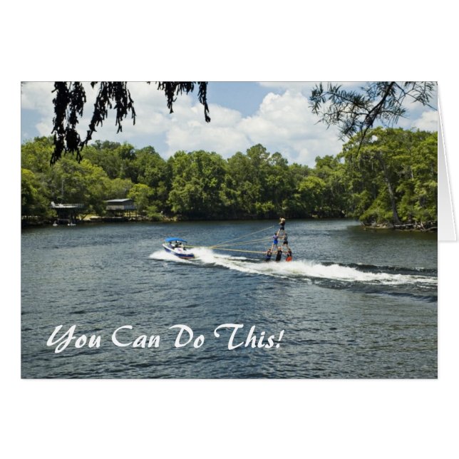 Tripledecker Waterskiers-kaart (Voorkant Horizontaal)