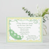 Tripler les pois dans une invitation à Baby shower (Debout devant)
