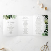 Tripler Tropical Wedding Programme Ceremony Order (Intérieur)