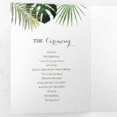 Tripler Tropical Wedding Programme Ceremony Order (Intérieur en premier)