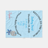 Triplet Baby Boy Couverture en polaire personnalis (Devant (Horizontal))