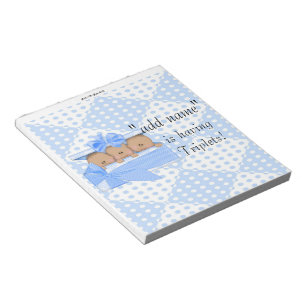 Triplet Baby shower Snoep Bar wrappers Notitieblok