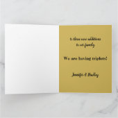 Triplet Baby Yellow Rose Photo famille Faire-part (Intérieur)