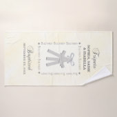 Triplet Baptême sur 3 Croix Jaune Personnalisé (Serviette de bain)