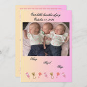 Triplet birth announcement aankondiging (Voorkant / Achterkant)