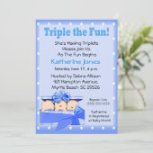 Triplet Boys Baby Shower Invitations (Debout devant)