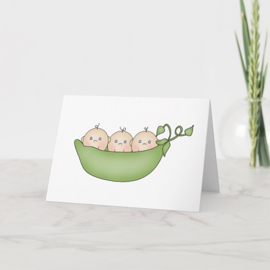 Triplet Erwten in een Pod Kaart (Voorkant)