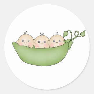 Triplet Erwten in een Pod Ronde Sticker