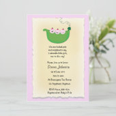 Triplet Girl Peas in een baby shower Pod nodigt ui Kaart (Staand voorkant)