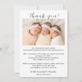 Triplet Girls Carte de remerciements avec photo (Devant)