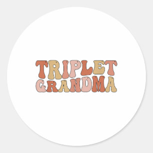 Triplet oma van drieling Groovy Triplet Grandmo Ronde Sticker